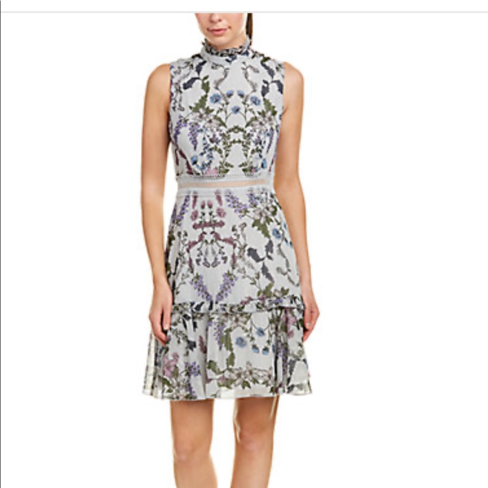 Donna Morgan (Anthropologie) Floral Ruffle Dress